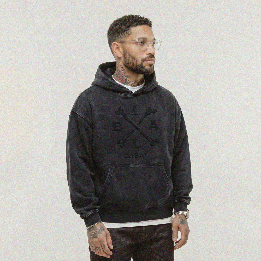 X_BONES HEAVYWEIGHT HOODIE - VINTAGE BLACK