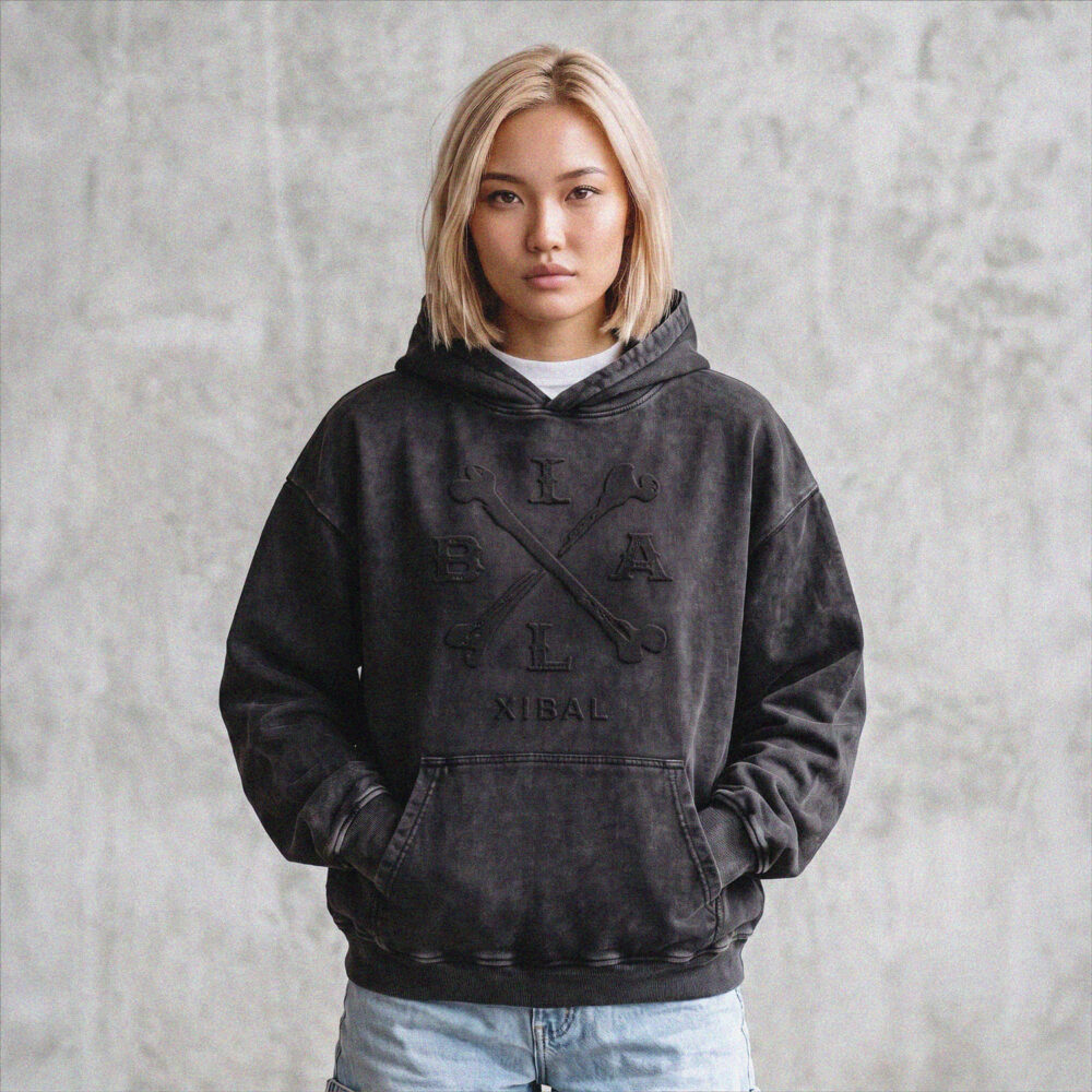 X_BONES HEAVYWEIGHT HOODIE - VINTAGE BLACK