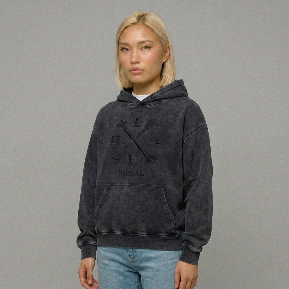 X_BONES HEAVYWEIGHT HOODIE - VINTAGE BLACK