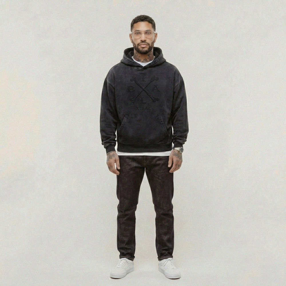 X_BONES HEAVYWEIGHT HOODIE - VINTAGE BLACK