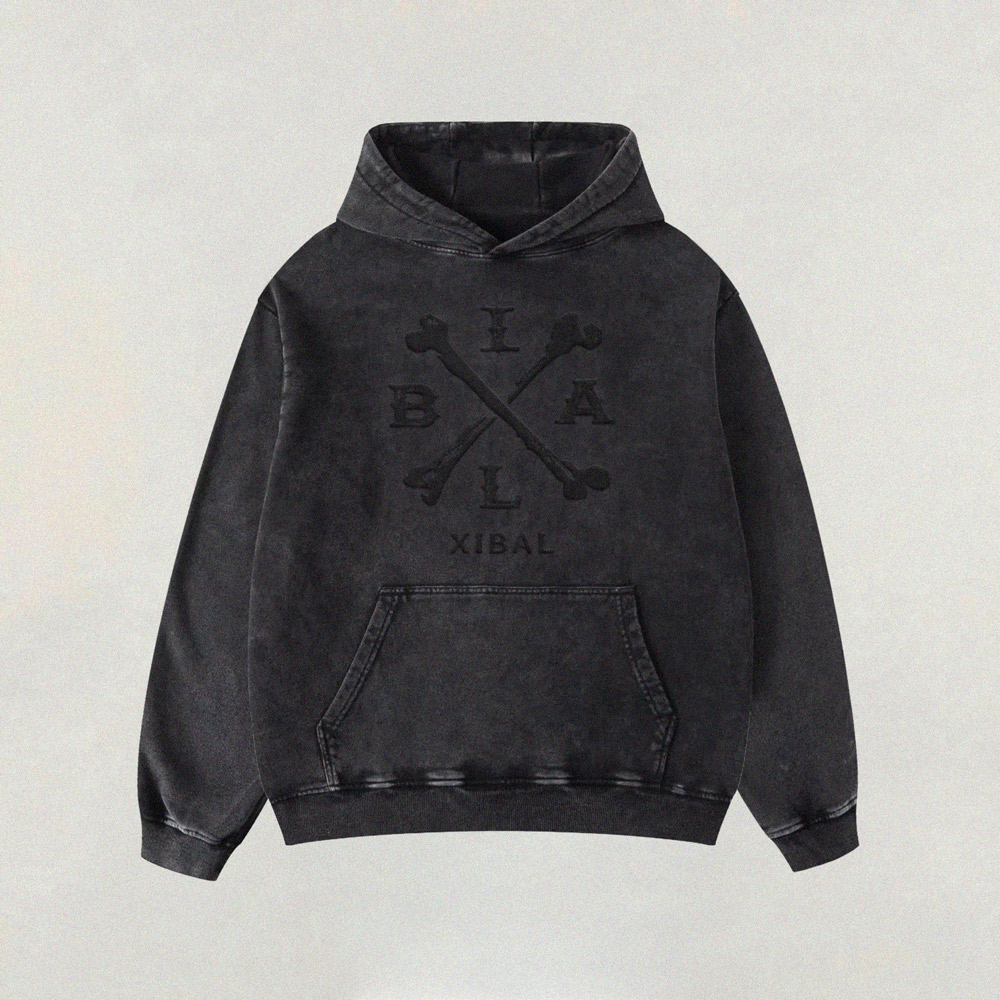 X_BONES HEAVYWEIGHT HOODIE - VINTAGE BLACK